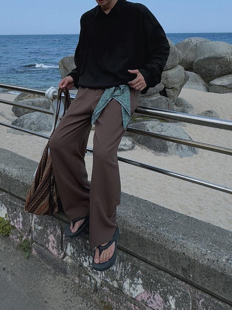 ASCLO Deep Two Tuck Wide Slacks (4color)