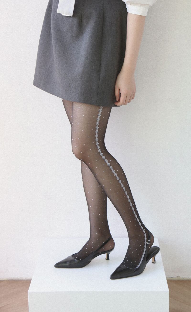 dot lace tights 20D