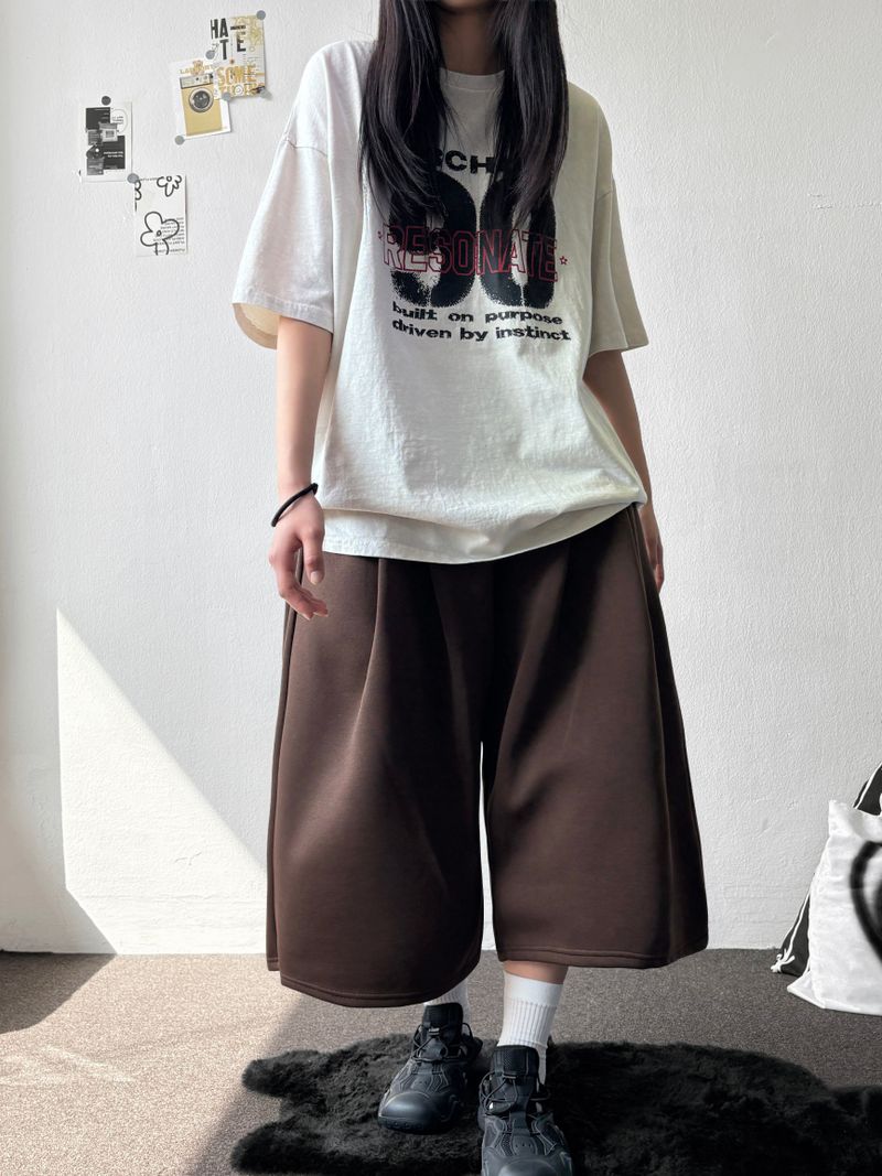 Ice-Knowing Side/Back Pintuck Balloon Bermuda Shorts 4color
