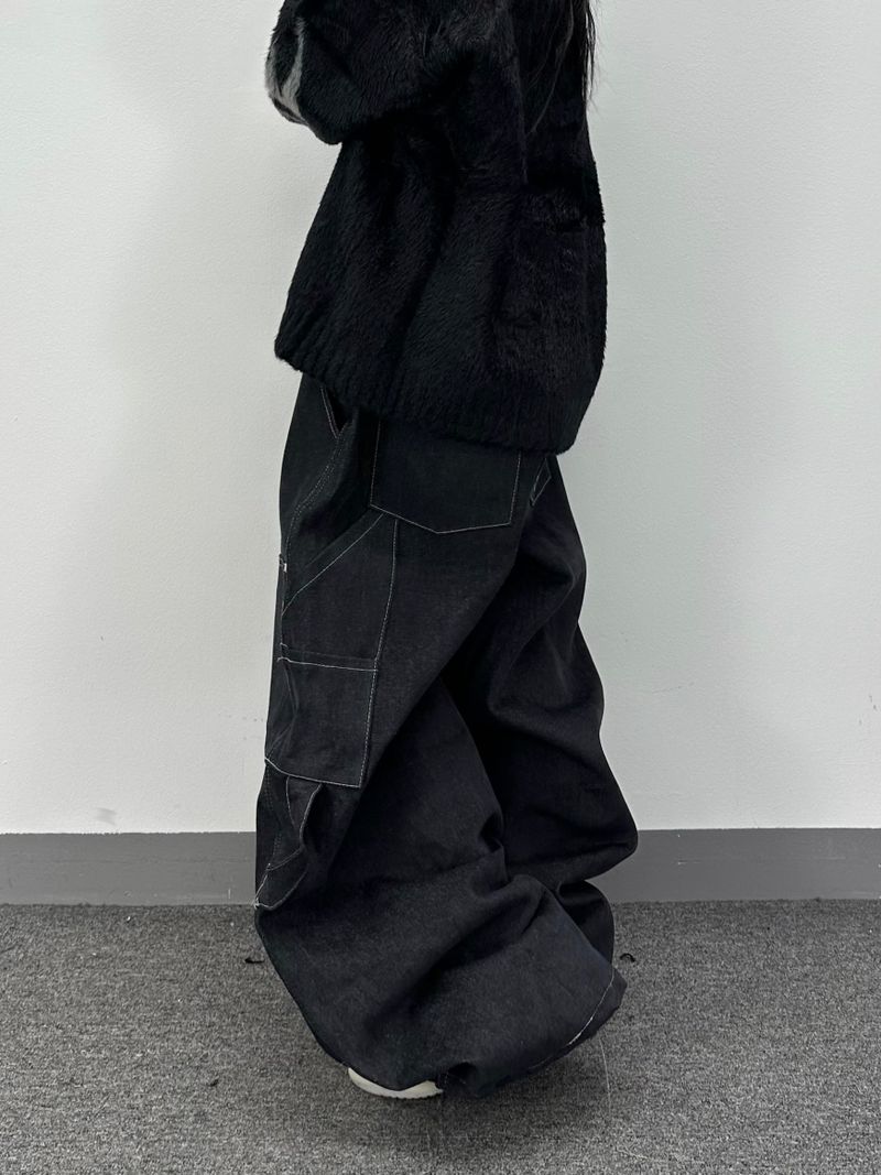 double-knee big denim carpenter pants
