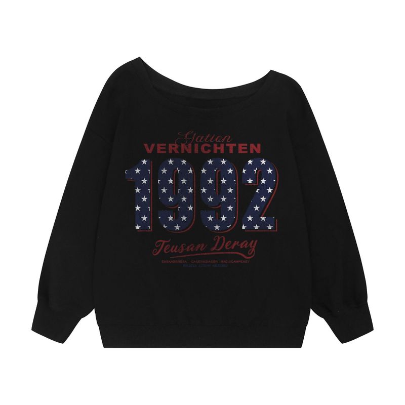 Star Off-Shoulder Loose Fit Sweatshirt 233198150