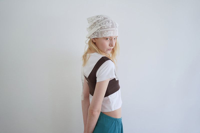 Layered bustier top_brown
