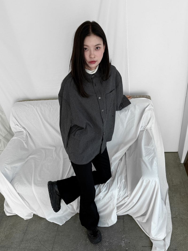 WOOHWA（ウファ）の「 MICRO CHECK SHIRT（Tops）」