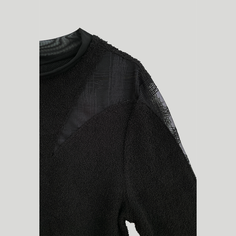 CHECK COMBI TERRY TOP