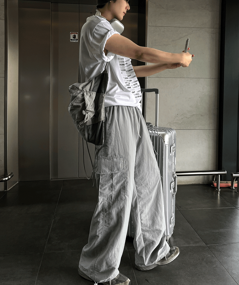 COSYHARU（コシハル）の「ナイロンカーゴストリングパンツ（パンツ）」