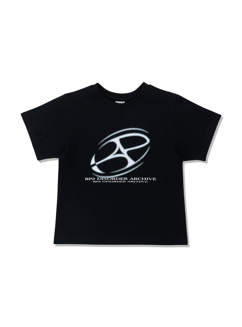BIG GRAPHIC LOGO CROP TEE BLACK