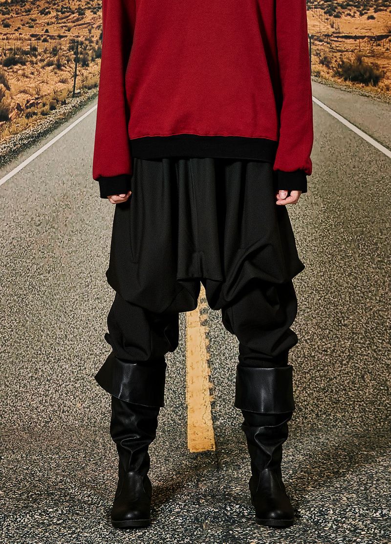 Reculer（ルキュレ）の「Bartack skirt silhouette baggy pants Black（Pants）」