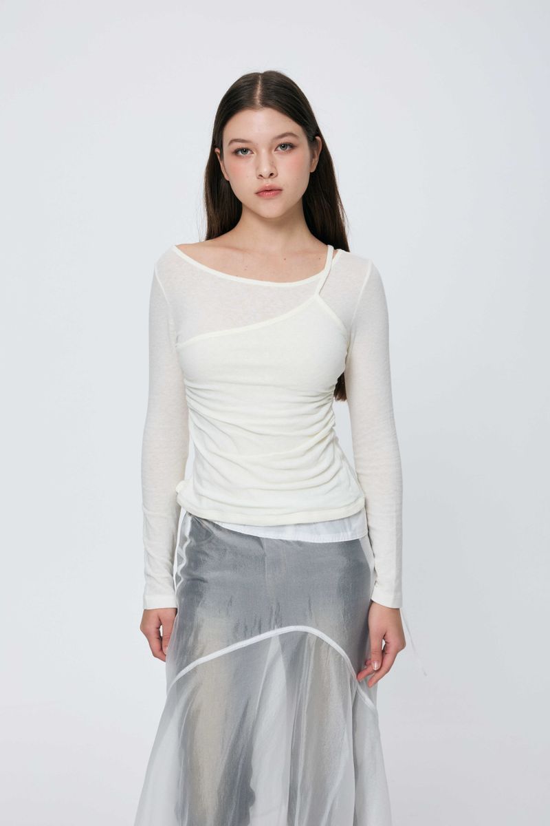 MUREN SHIRRING TOP / IVORY