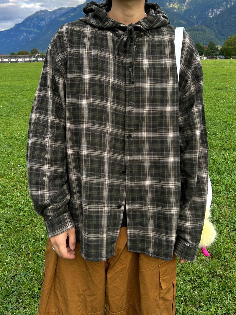 Authentic Hoodie Check Shirt 2C
