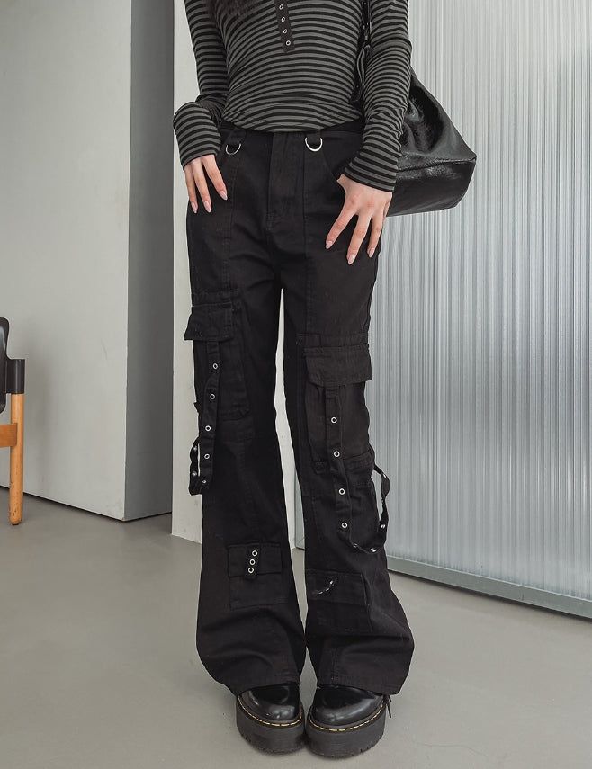 ULAN（ユレン）の「Akan eyelet strap semi-bootcut pants（Pants）」