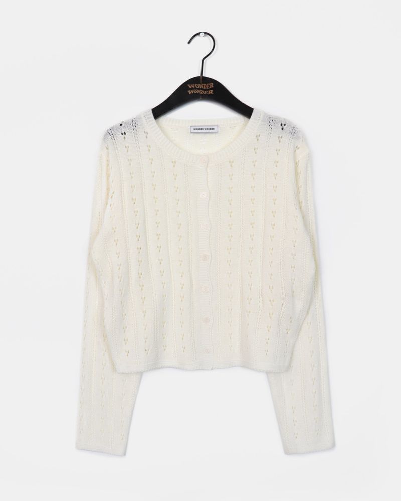 [MADE] Bezel Punching Round Knit Cardigan