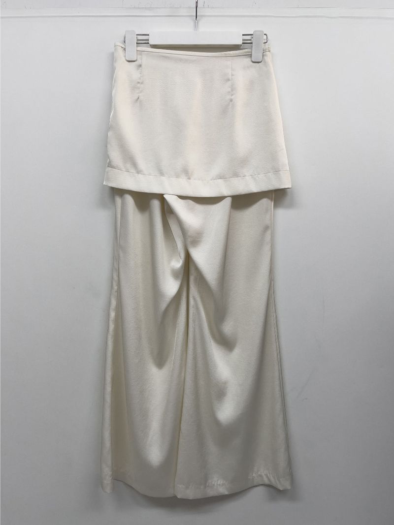 Satin Wrap Bootcut Wide Pants