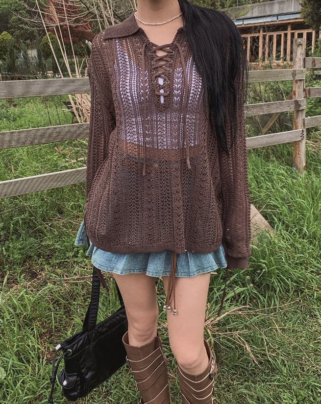 Bohemian Summer Eyelet Punching Knitwear