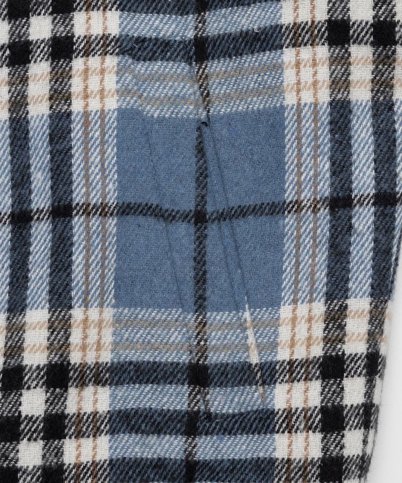 Plaid Check Flannel Zip-Up Jacket _ SKY BLUE