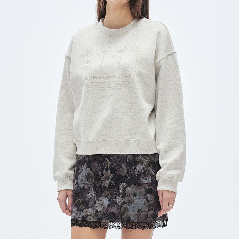 フラワーハンドグランピックスウェット/Flower Hand Graphic Sweatshirt [OATMEAL]