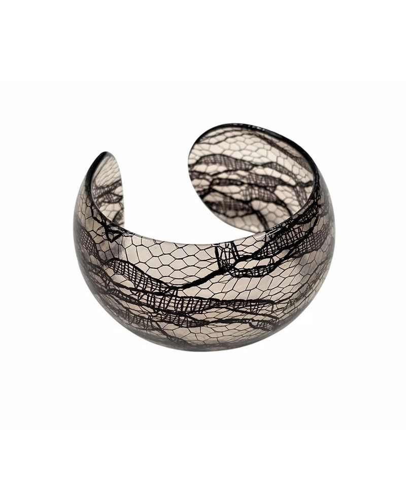 Black Veil Lace Bangle Bracelet