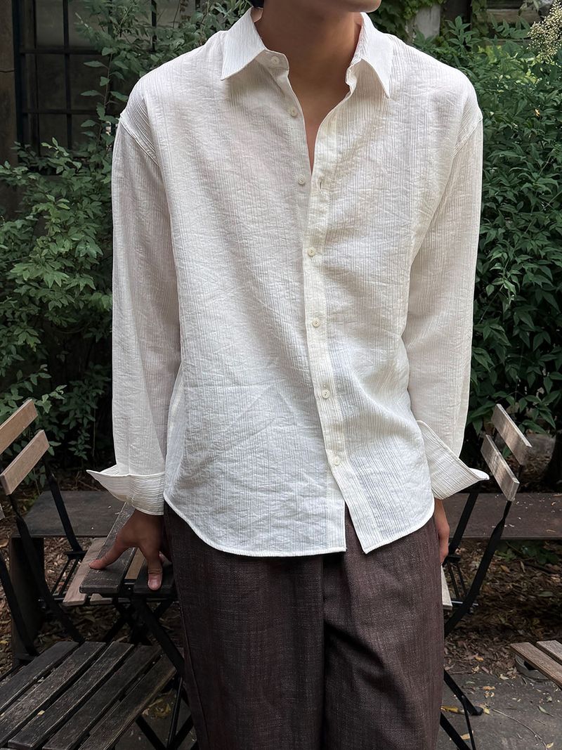 Satin slub shirts(4color)
