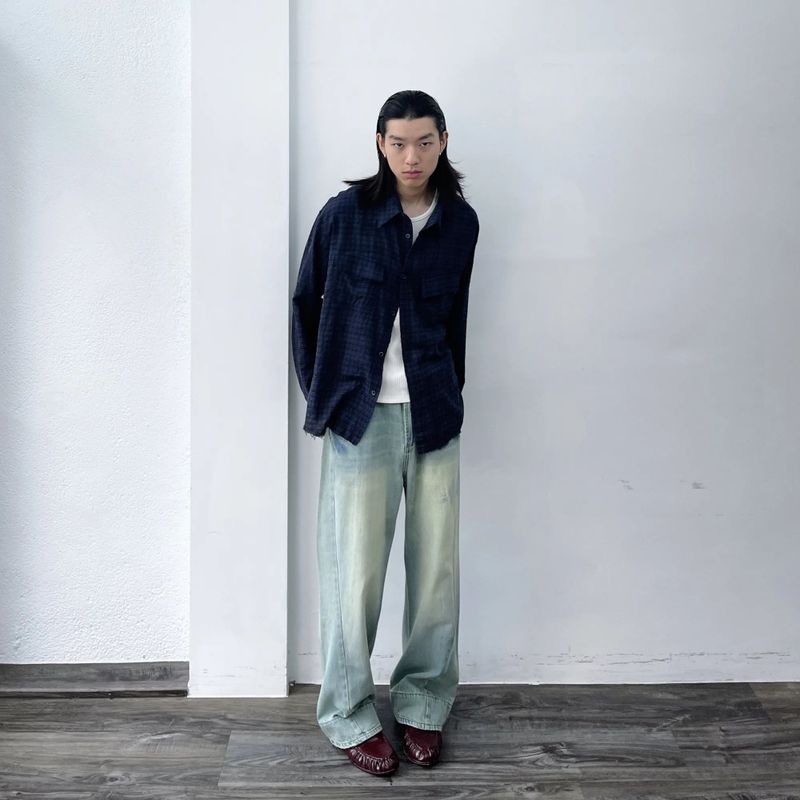 Cropped Utility Plaid Overshirt