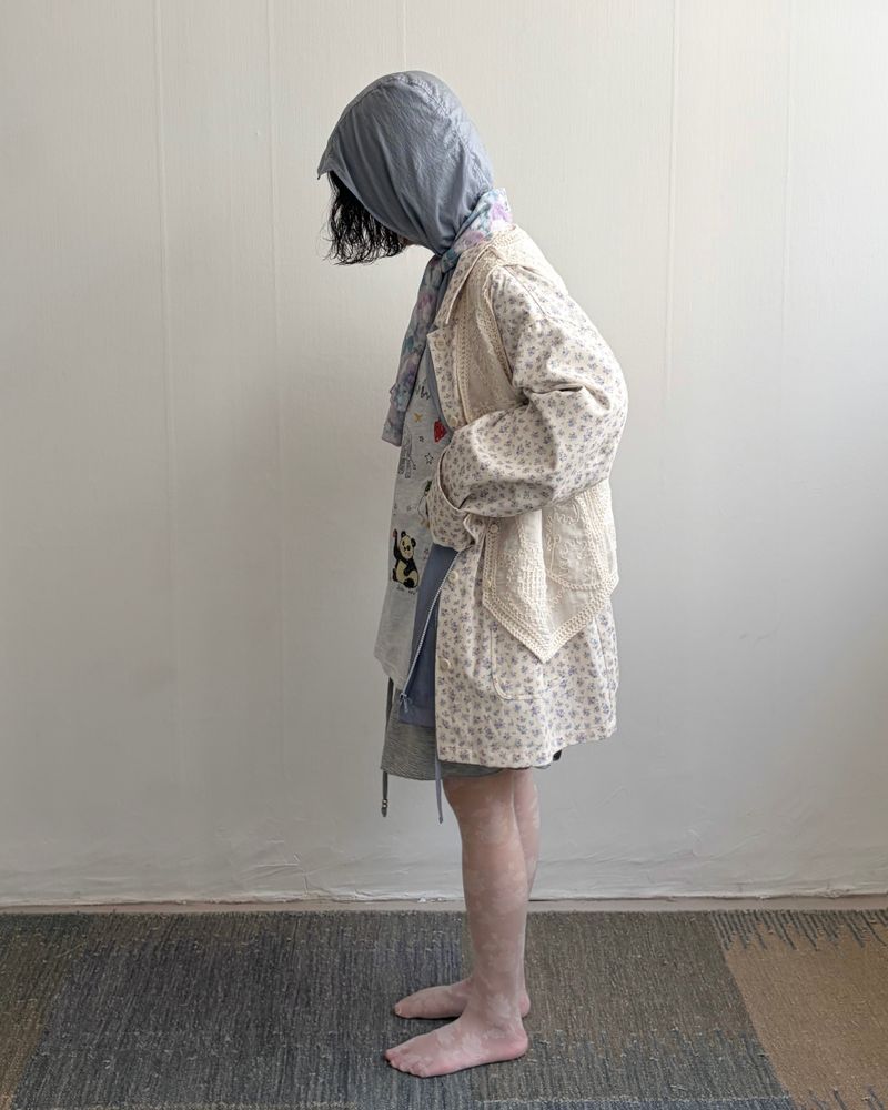 Creamy Petal Overfit Shirts Jacket