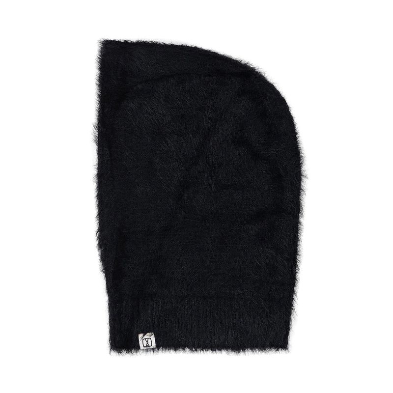VA Square Label Hairy Balaclava / Black