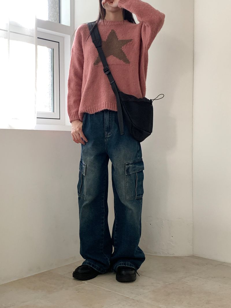 Kintz mesh color combination nylon messenger cross bag