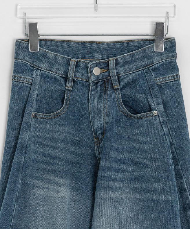 Lega Side Cut Wide Denim Pants