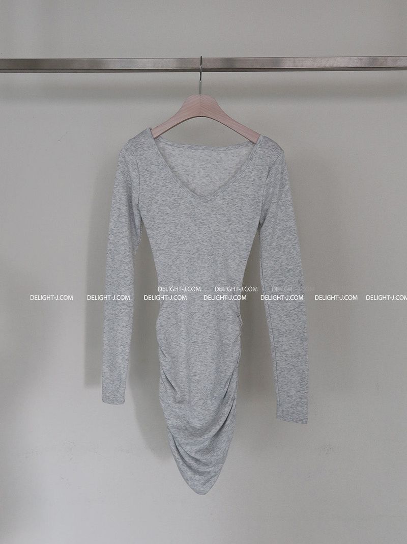 Pleasantly Thick Napping Shirring Mini Dress