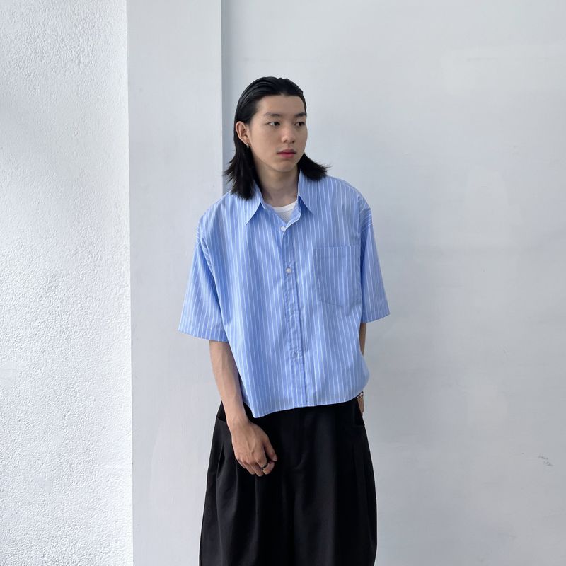 Horizontal Textured Short Shirt