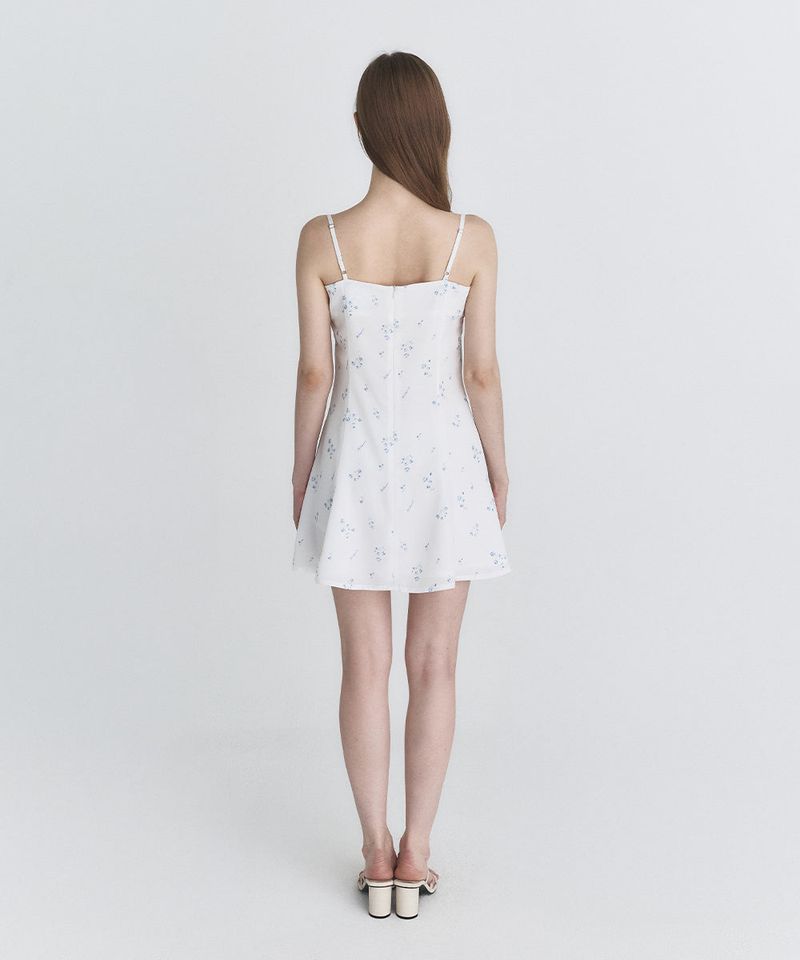 Floral flare dress (White)
