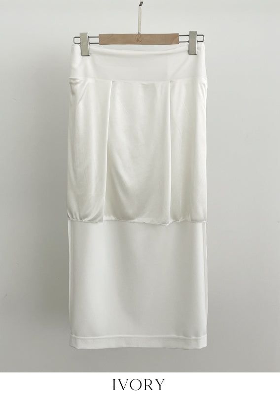 Laend Cool Basic Back Slit H-Line Skirt