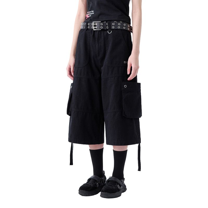 ODDSTUDIO（オッドスタジオ）の「Patch Pocket Shirred Bermuda Pants - BLACK（Pants）」