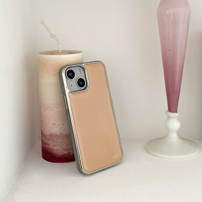 peach puff epoxy silver bumper case
