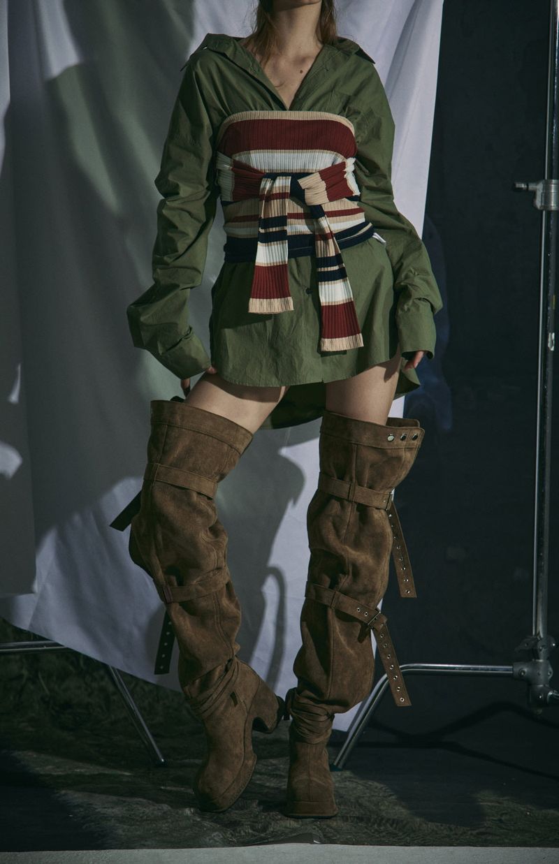 BUCKLE THIGH HIGH BOOTS