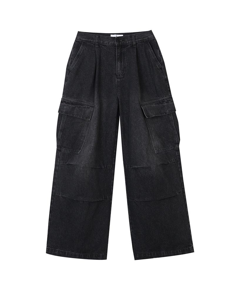 Bare Washed Wide Cargo Denim