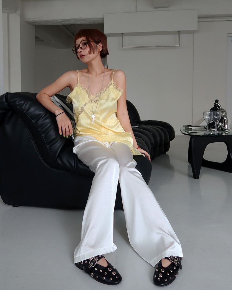 unbalanced lace bustier blouse