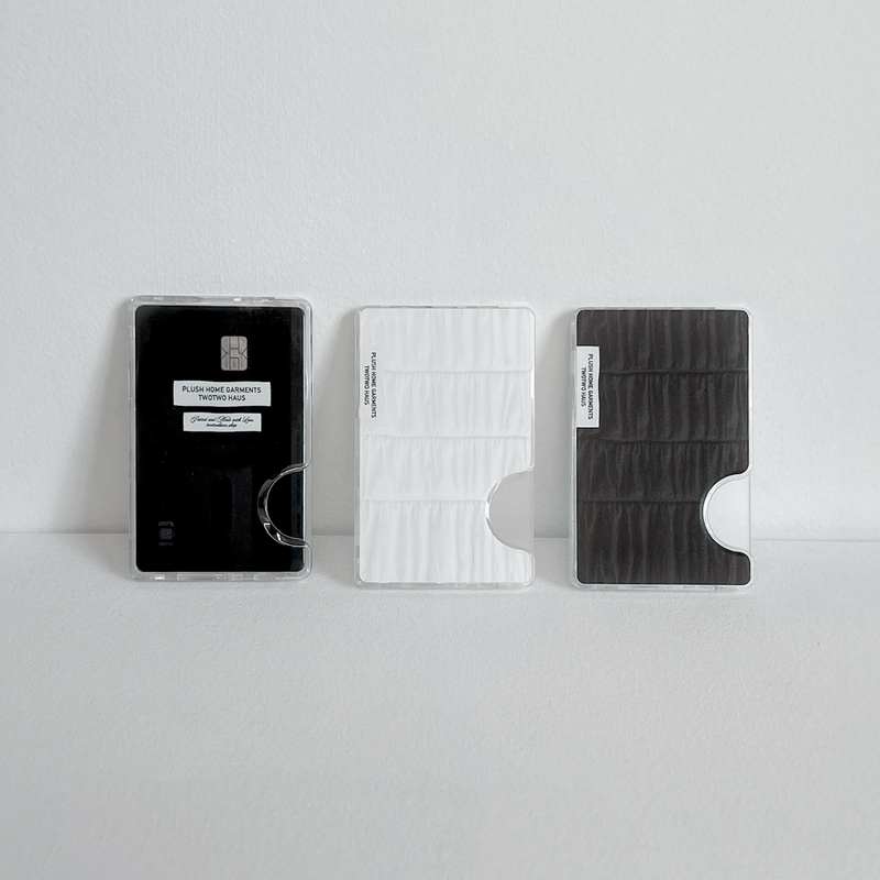shirring card holder - white