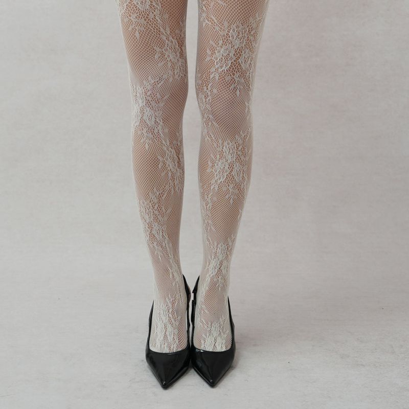 onnitella（オニテラ）の「 vintage flower lace tights (ivory)（Fashion Accessories）」