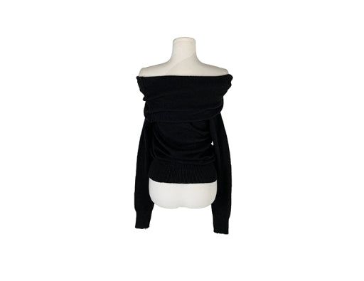 Helen Off-Shoulder Ribbon Twist Loose-Fit Knit