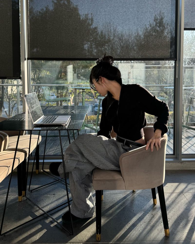 Curved stripe pants (Unisex)