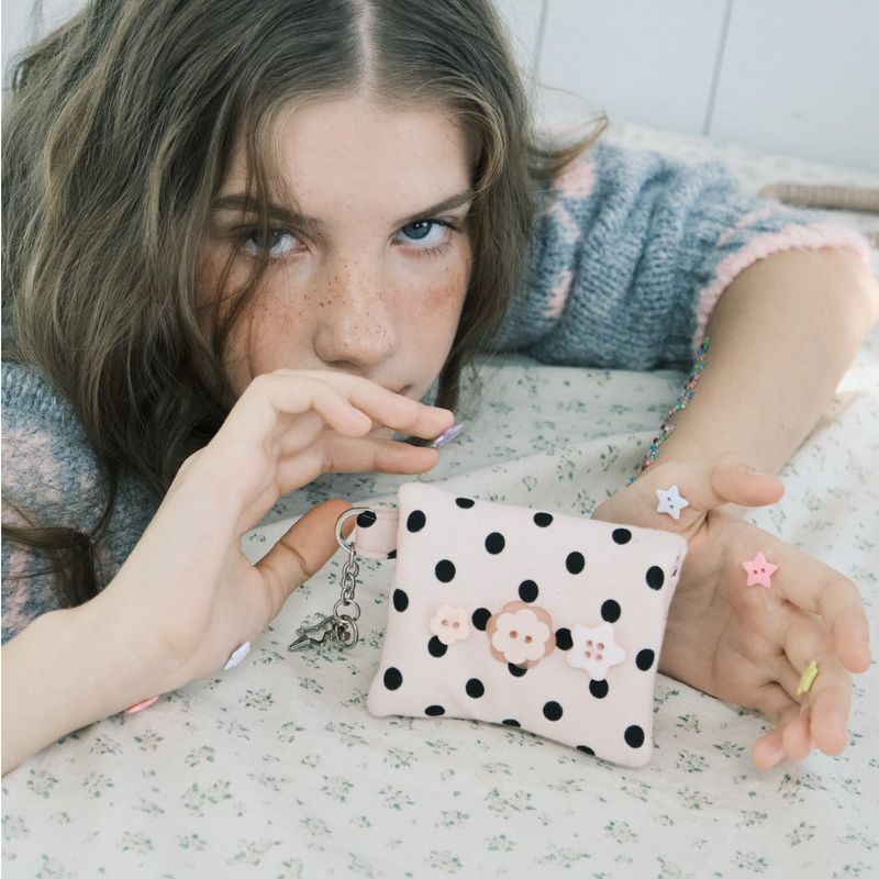 cozing（コジング）の「Dot button wallet_baby pink（Smartphone Accessories）」
