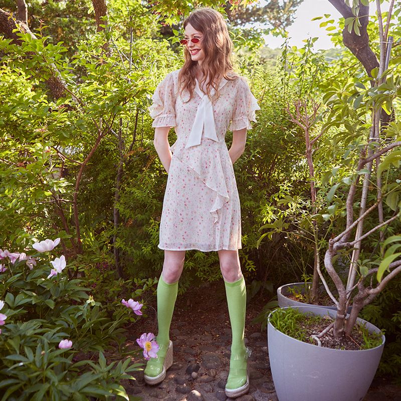 VITALSIGN(バイタルサイン)の「Frill Ribbon Mini Dress (BABY PINK)(Dresses)」