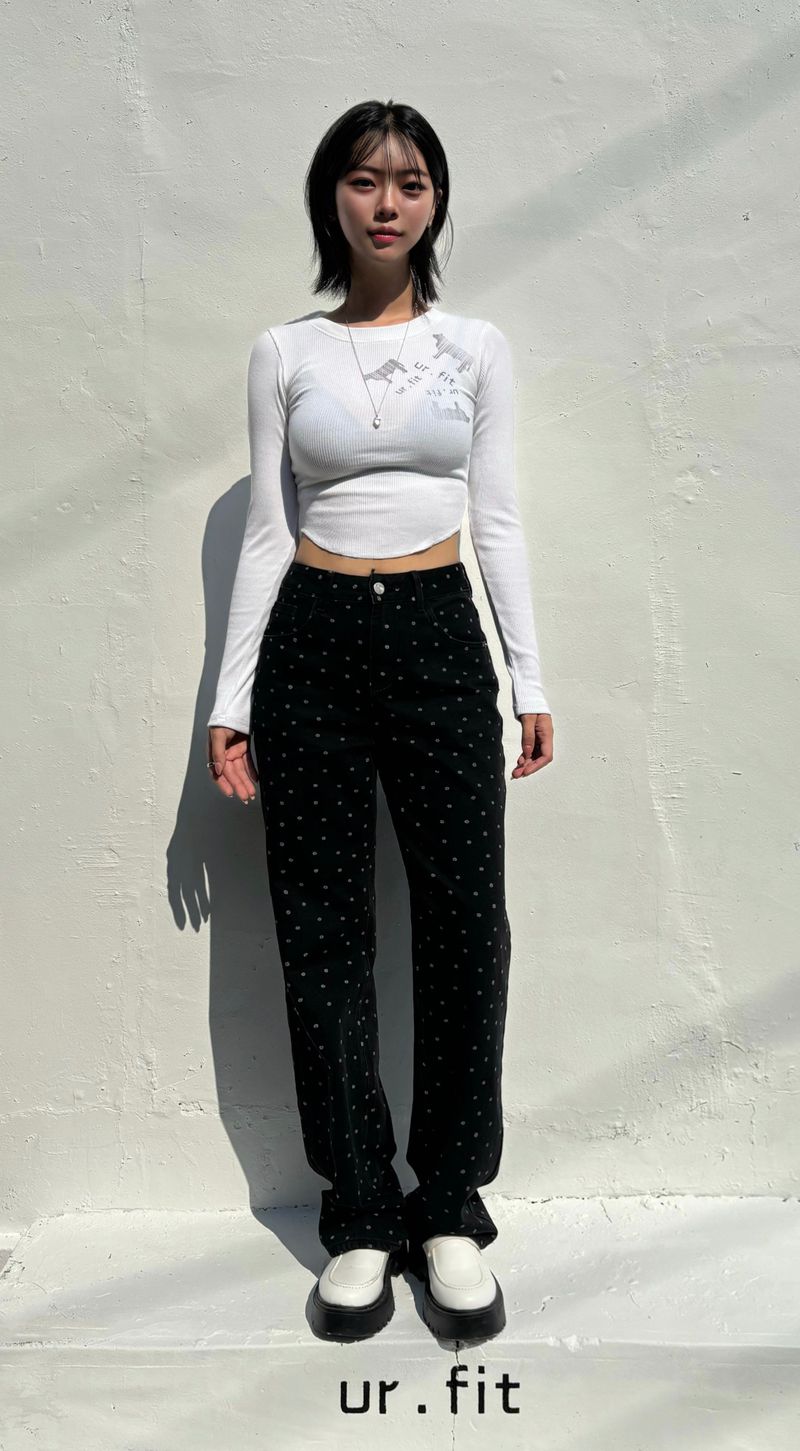 FLOWER DOT DENIM PANTS code 23001