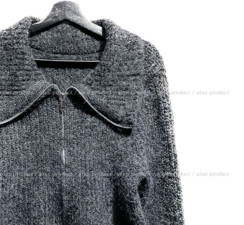 Moria Big Collar Two Way Knit Zip-up