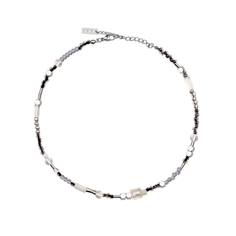 Glass Beads Mix Line Necklace 