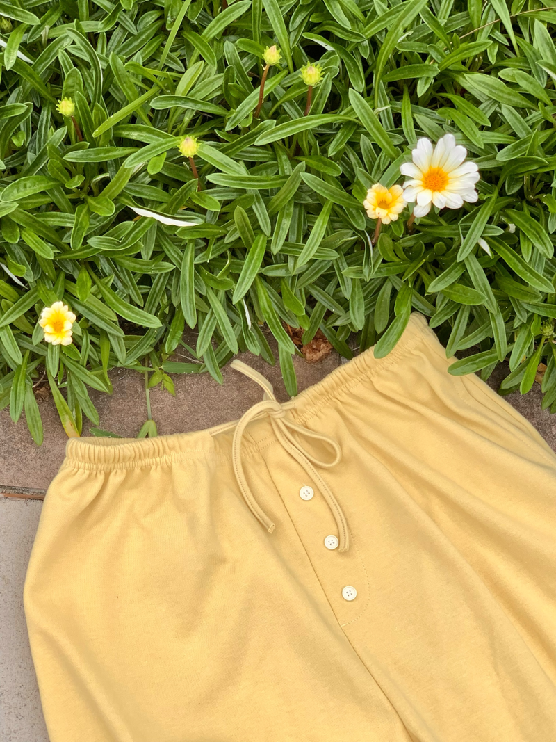 summer button point jogger pants