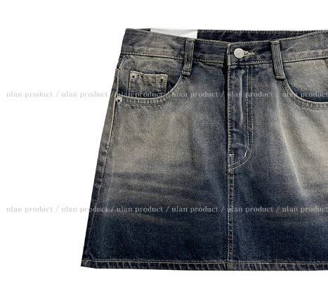 Gra Washing Denim Mini Skirt