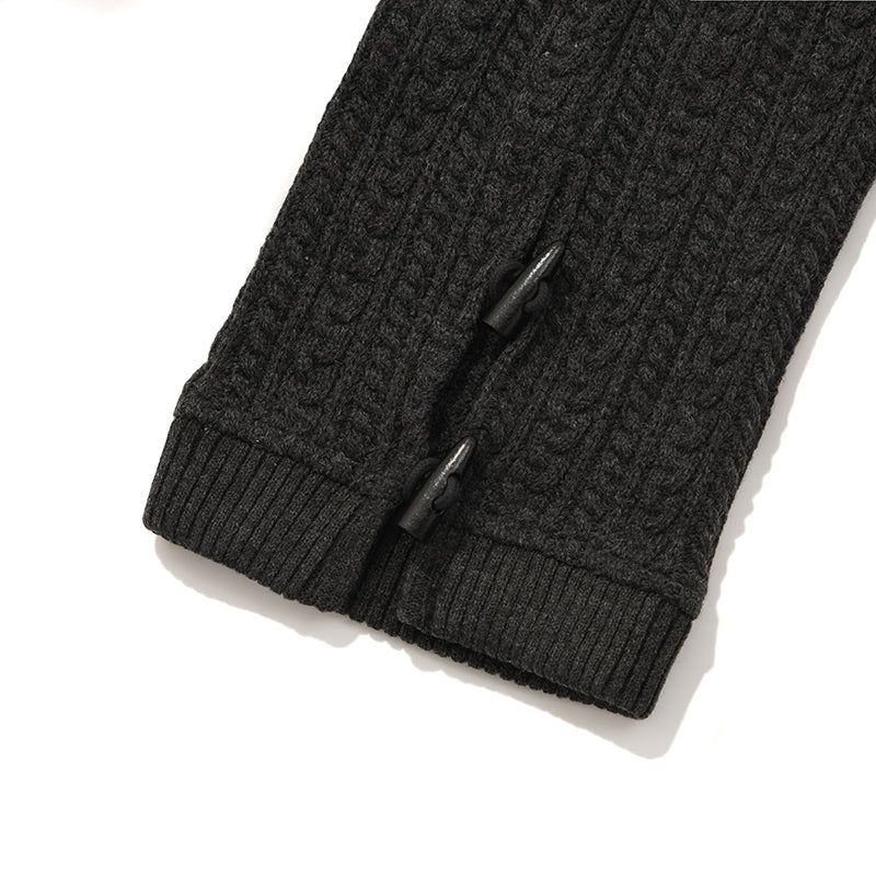 CHERRY CABLE KNIT LEG WARMERS [BLACK]