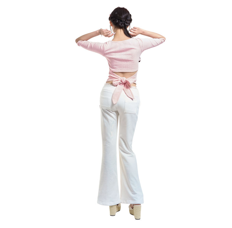LACE BANDING SWEATPANTS [IVORY]