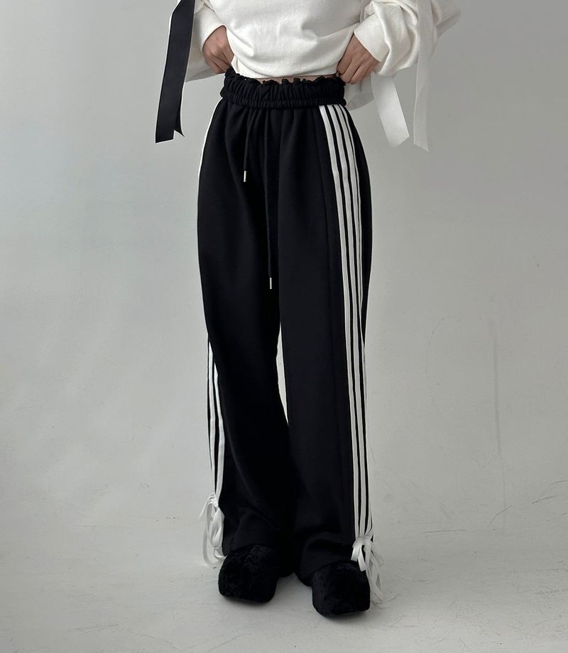 Ribbon Track Wide Pants
