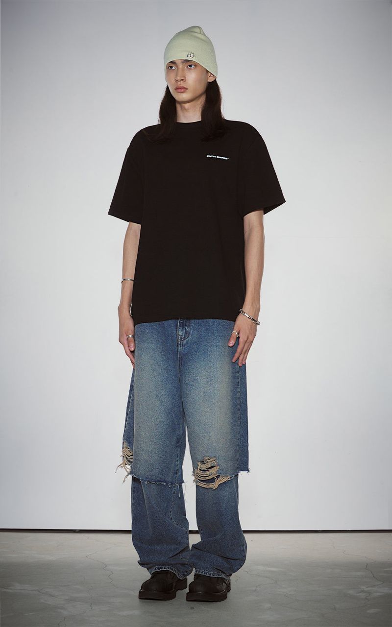BLUR HEART T-SHIRTS_BLACK